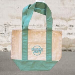Trader Joe's 2026 Release Mini Pastel Canvas Tote Bags Green NWT